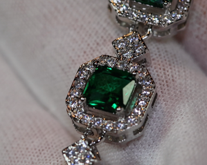 Womens Green Gemstone Bracelet | Green Diamond Bracelet