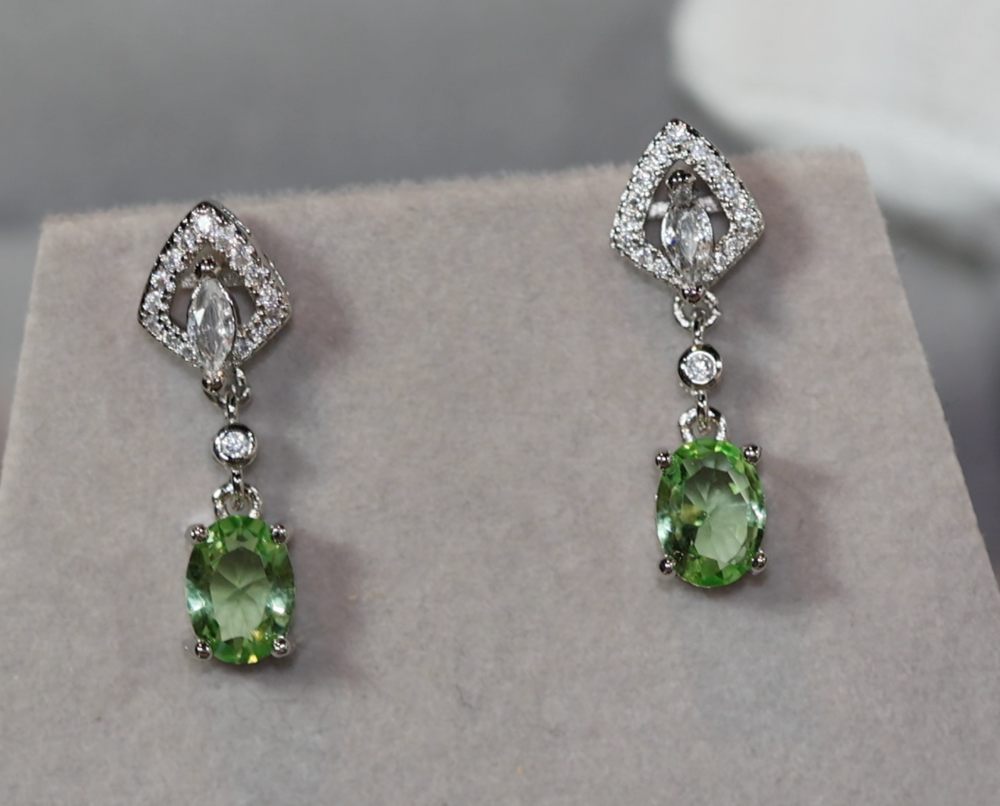 green diamond earrings