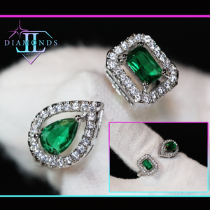 Emerald green diamond ring