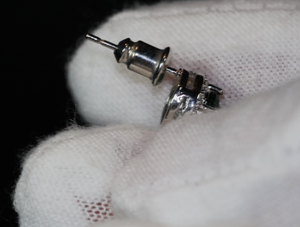 Green Diamond Earrings | Emerald Green Earrings | Emerald Ear Studs