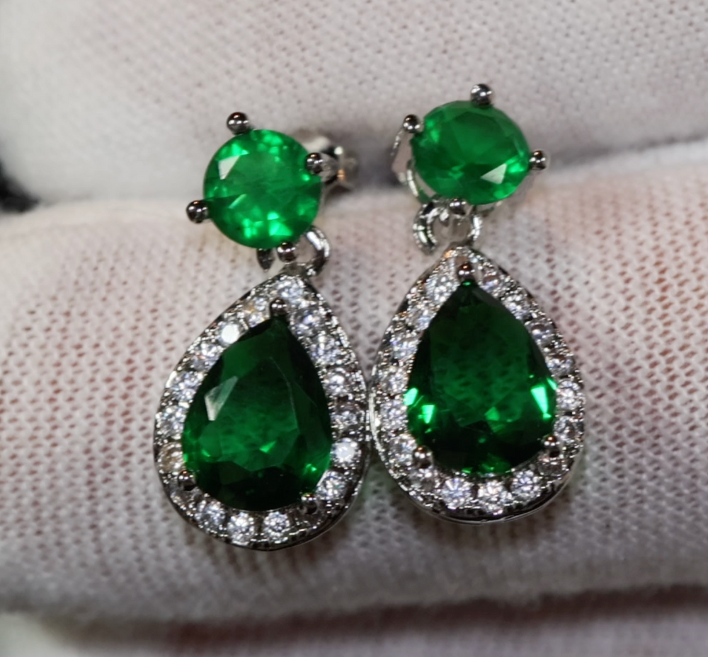 Green Diamond Earrings