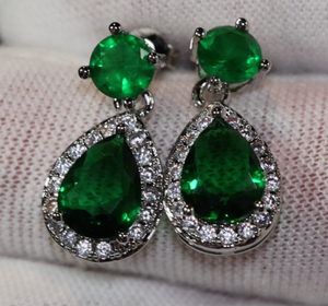 Green Diamond Earrings