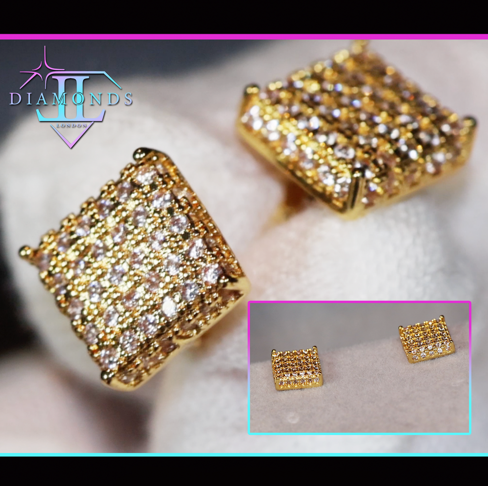 Gold Diamond Ear Studs