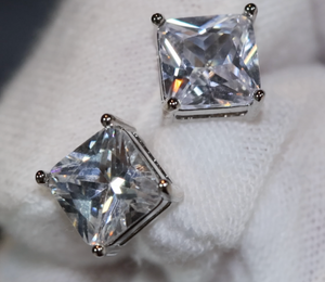 Ear Studs | Princess Cut Ear Studs | Princess Cut Diamond Ear Studs