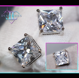 Ear Studs | Princess Cut Ear Studs | Princess Cut Diamond Ear Studs