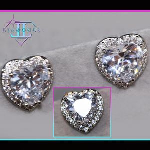 Diamond Heart Ear Studs