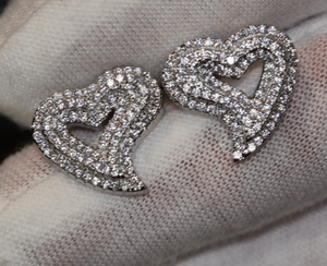 Heart Diamond Earrings | Womens Earrings | Heart Diamond Ear Studs