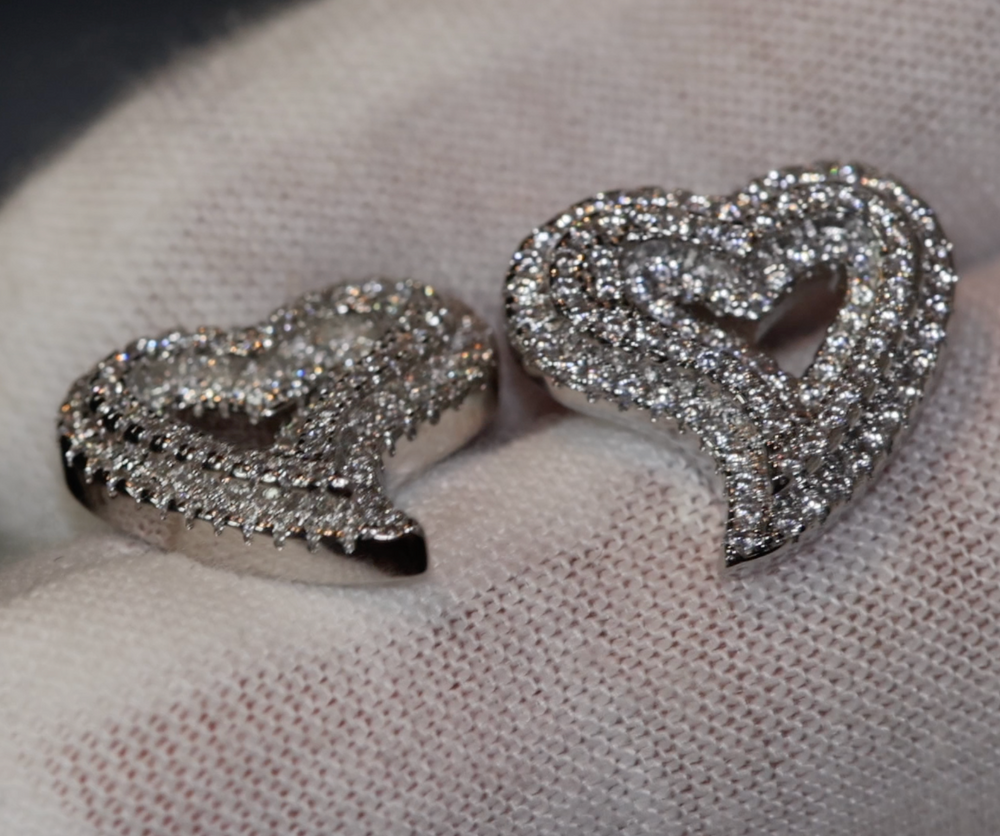 Heart Diamond Earrings | Womens Earrings | Heart Diamond Ear Studs