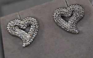 Heart Diamond Earrings | Womens Earrings | Heart Diamond Ear Studs