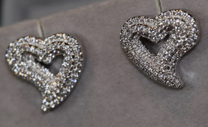 Heart Diamond Earrings | Womens Earrings | Heart Diamond Ear Studs
