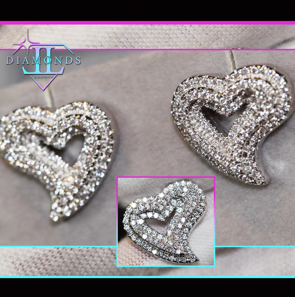 Heart Diamond Earrings | Womens Earrings | Heart Diamond Ear Studs