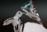 blue diamond bird ring