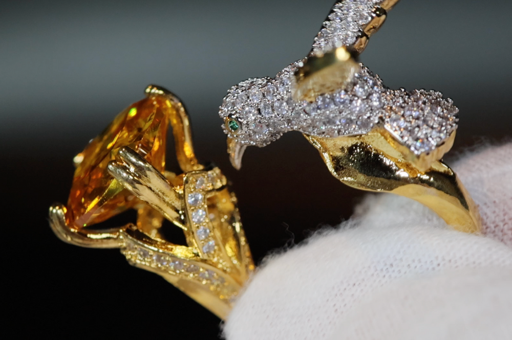 Diamond Bird Ring | Yellow Diamond Ring | Yellow Bird Diamond Ring ...