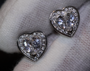 Diamond Heart Ear Studs | Womens Diamond Ear Studs | Ear Studs