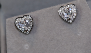 Diamond Heart Ear Studs | Womens Diamond Ear Studs | Ear Studs