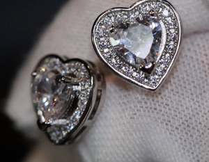 Diamond Heart Ear Studs | Womens Diamond Ear Studs | Ear Studs