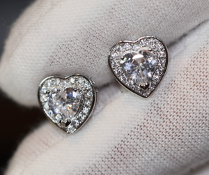 Diamond Heart Ear Studs | Womens Diamond Ear Studs | Ear Studs