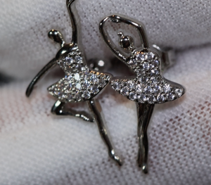 Dancer Jewelry | Womens Diamond Ear Studs | Charm Earrings | Ballerina