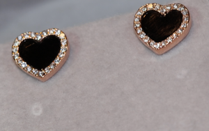 Rose Gold Earrings | Heart Earrings | Womens Earrings | Rose Gold Ear Studs | Heart Ear Studs | Womens Diamond Ear Studs | Ear Studs