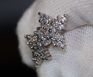 Star Shape Ear Studs | Snowflake Diamond Ear Studs | Star earrings with Diamonds