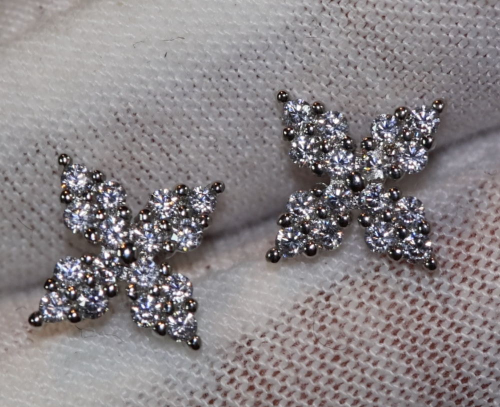 Star Shape Ear Studs | Snowflake Diamond Ear Studs | Star earrings with Diamonds