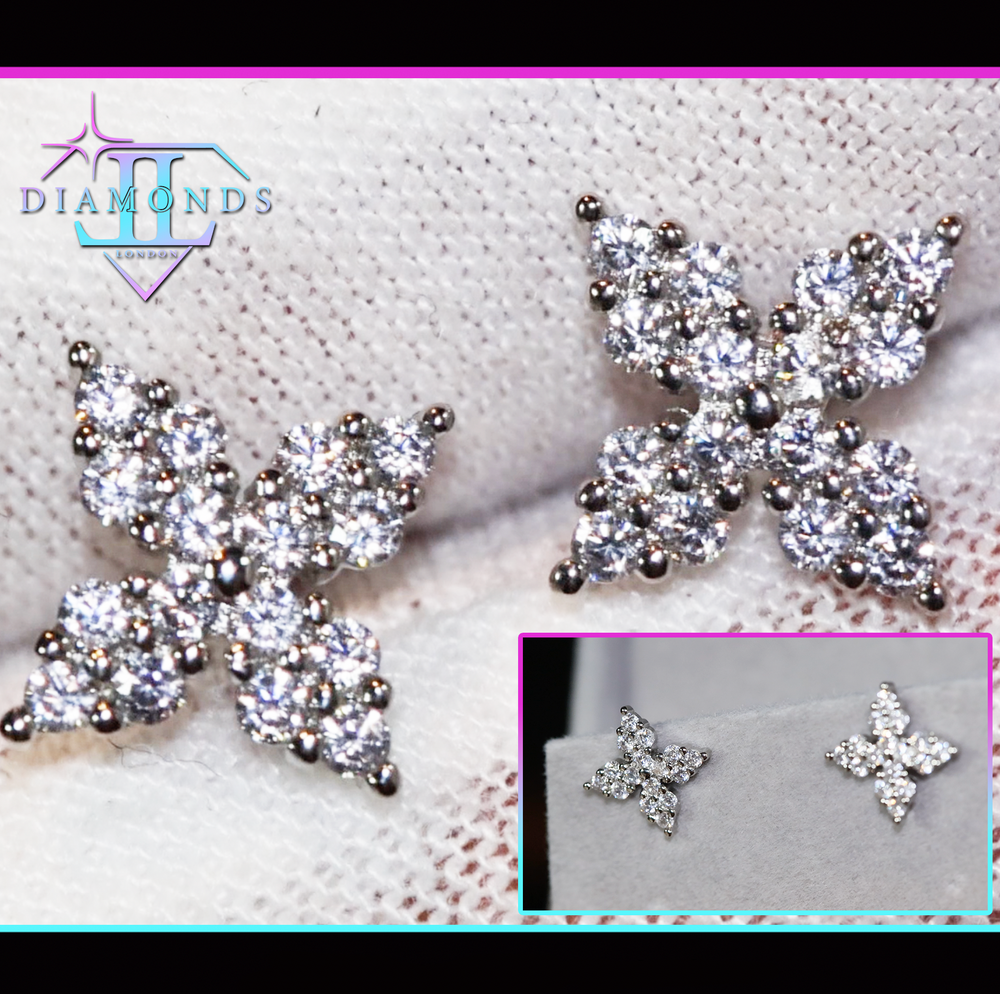 snowflake diamond ear studs