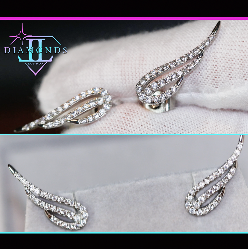 diamond wings earrings