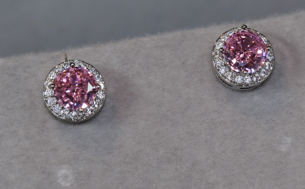 Pink Diamond Ear Studs | Classy Diamond Earrings