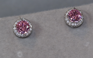 Pink Diamond Ear Studs | Classy Diamond Earrings