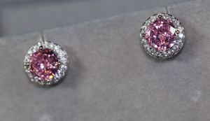 Pink Diamond Ear Studs | Classy Diamond Earrings