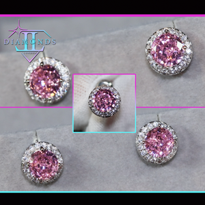 Pink Diamond Ear Studs | Classy Diamond Earrings