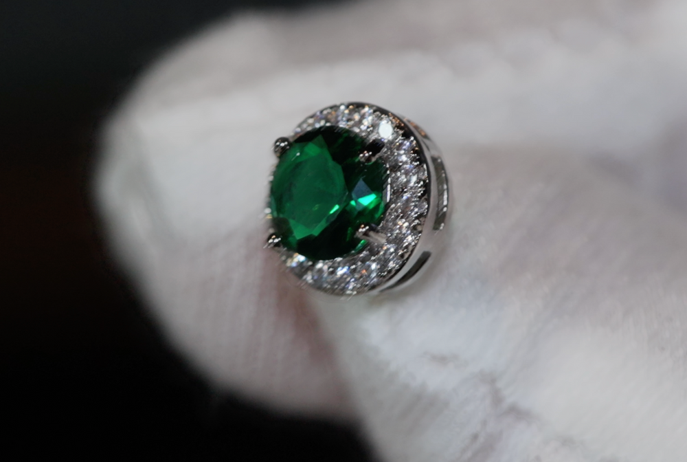 Green Diamond Earrings | Emerald Green Ear Studs | Emerald Diamond Earrings | Emerald Earrings