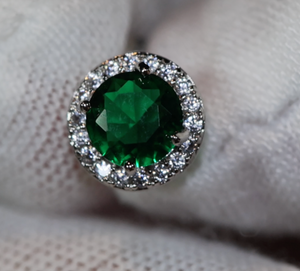 Green Diamond Earrings | Emerald Green Ear Studs | Emerald Diamond Earrings | Emerald Earrings