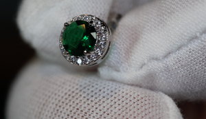 Green Diamond Earrings | Emerald Green Ear Studs | Emerald Diamond Earrings | Emerald Earrings