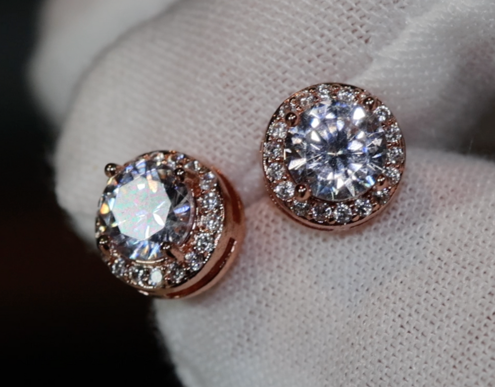 Rose Gold Diamond Ear Studs