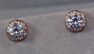 Rose Gold Diamond Ear Studs | Rose Gold Ear Studs