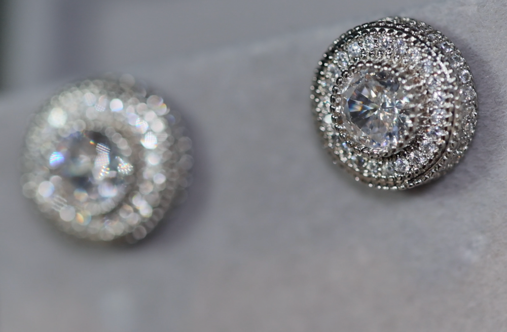 Iced Out Ear Studs | Hip Hop Diamond Ear Studs | Ear Studs