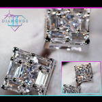 Square diamond ear studs