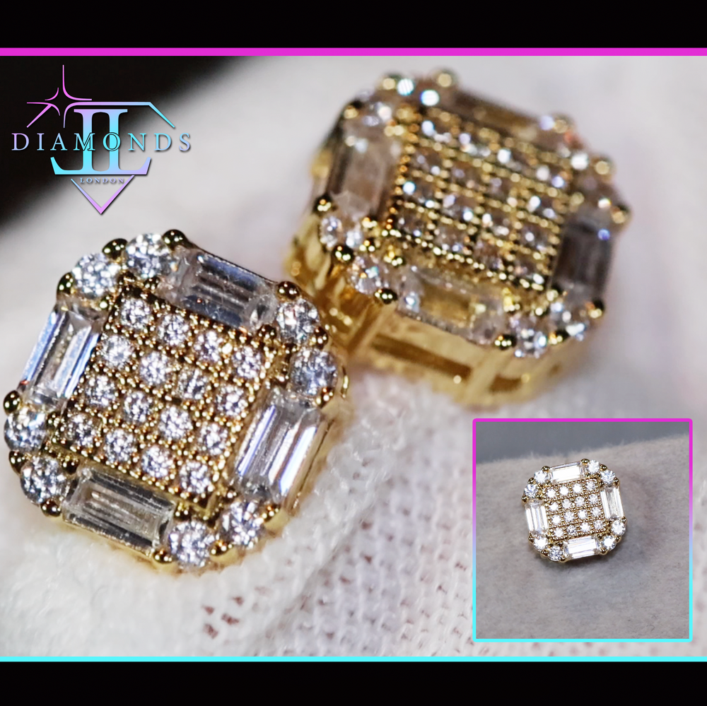 Gold Diamond Ear Studs