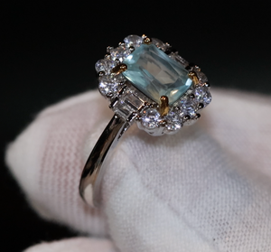 Aquamarine Blue Diamond Ring | Blue Diamond Ring