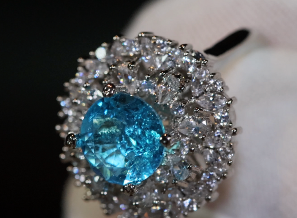 Aquamarine Blue Diamond Ring | Womens Big Blue Diamond Ring