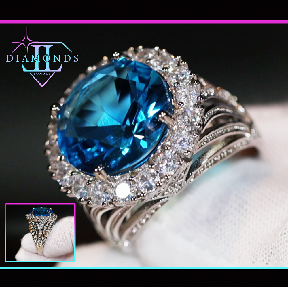 big blue diamond ring