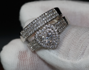 Heart Ring | Diamond Heart Ring | Heart Ring with Diamonds | Engagement Ring Set