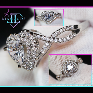 Womens diamond heart ring