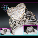 Womens diamond heart ring