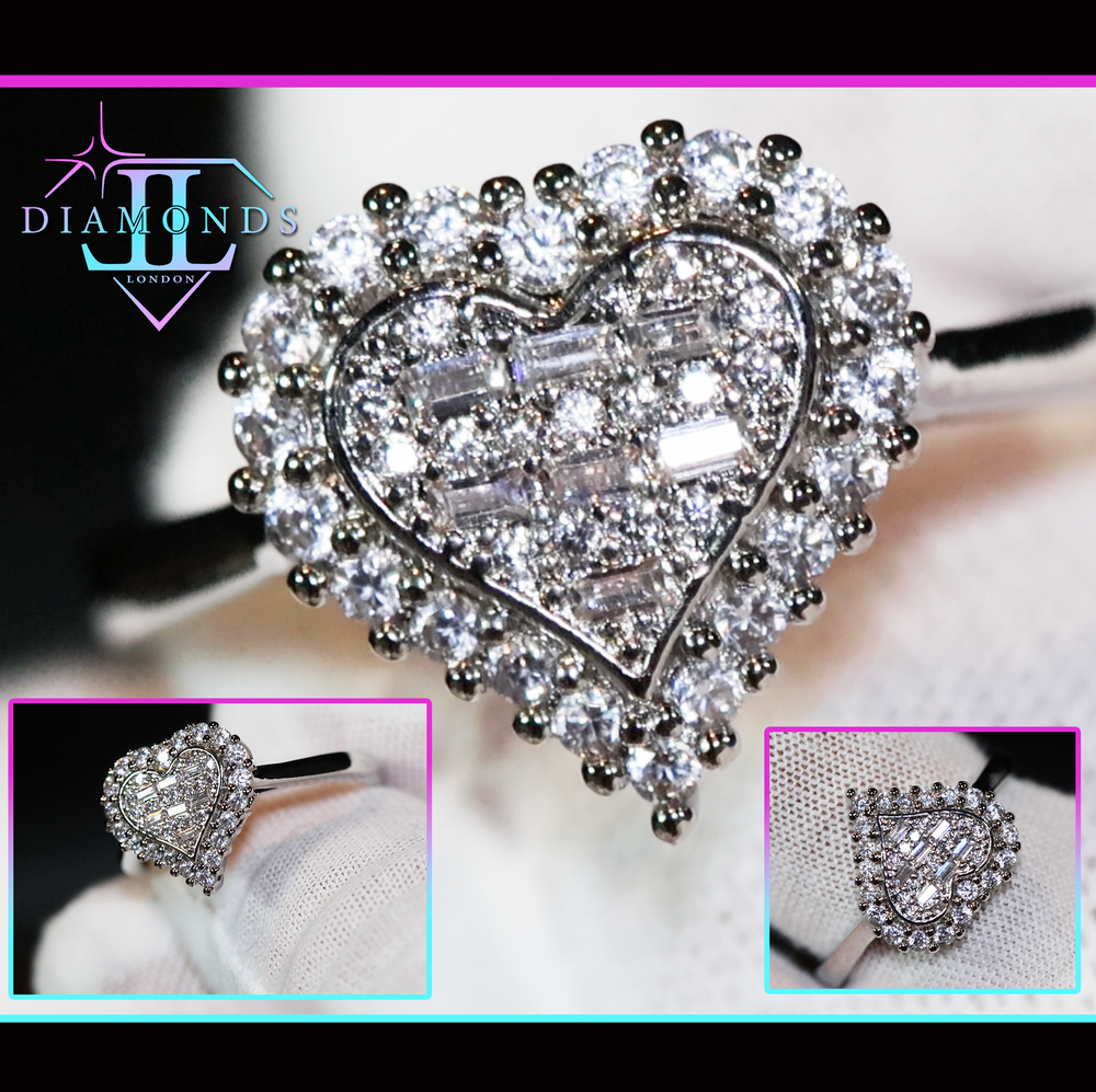 Womens diamond heart ring