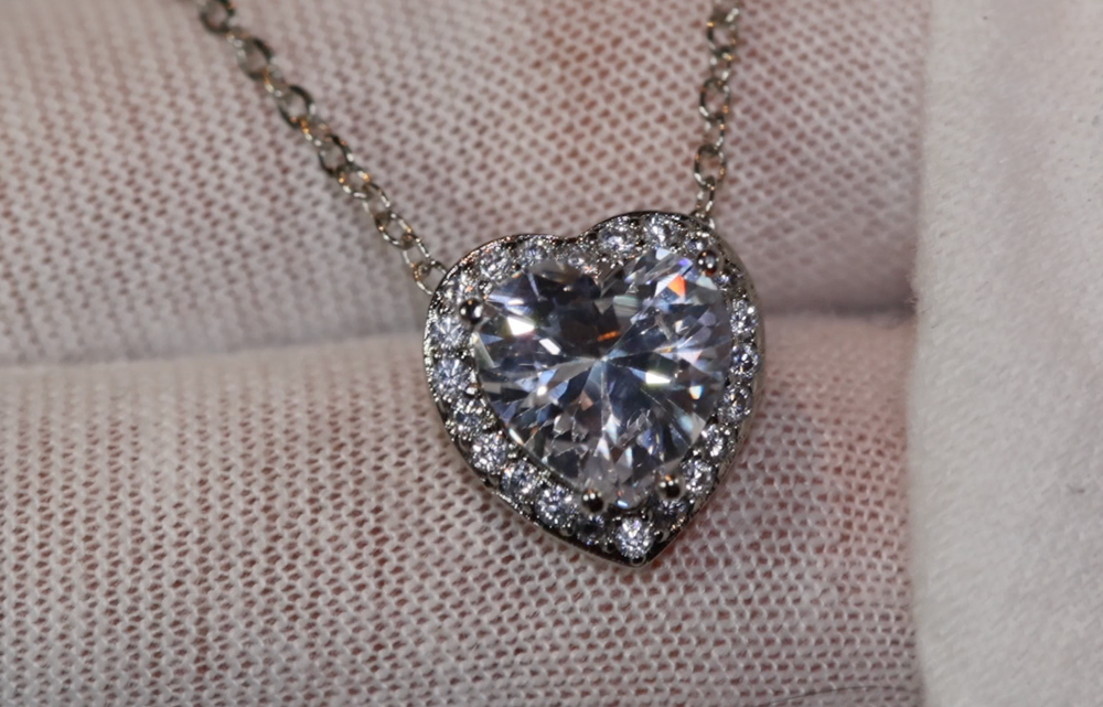 Diamond Heart Necklace | Womens Diamond Necklace | Heart Necklace with Diamonds | Heart Pendant