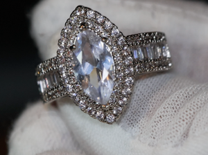 Marquise Ring | Promise Ring | Marquise Diamond Engagement Ring | Halo Wedding Ring