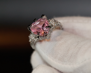 Pink Diamond Heart Ring | Heart Ring | Heart Shaped Ring | Heart Shape Ring
