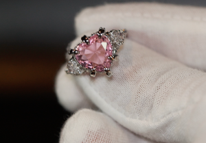 Pink Diamond Heart Ring | Heart Ring | Heart Shaped Ring | Heart Shape Ring